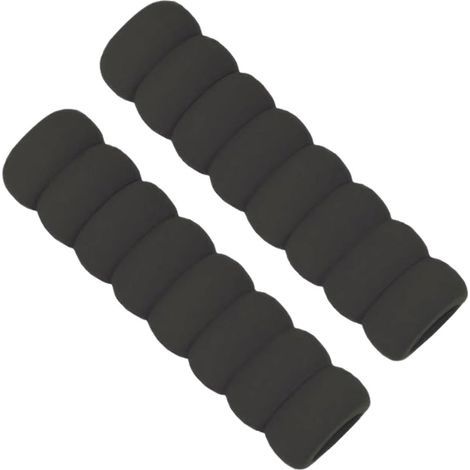 Lot de 2 butoirs de poignée de porte - 13,5 x 2 cm - En mousse - Protection murale - Pour portes et murs - Antistatique - Noir (1/5)