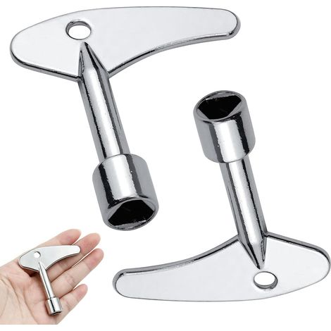 2 Pièces Clé Triangle Universelle, Clé Triangulaire en Métal pour Armoire Électrique, Radiateur, Ascenseur, Compteur d'Eau et Gaz, Clé Pompier de Secours pour Maintenance et Bâtiment (1/5)