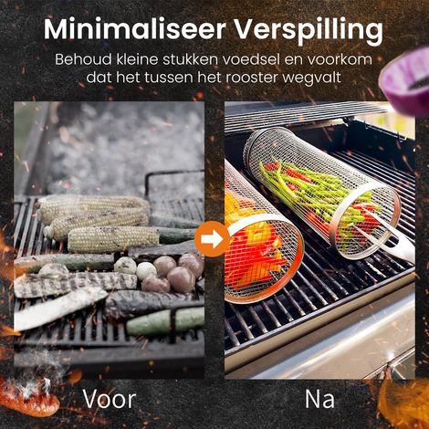 Panier de barbecue (lot de 2) – Panier de barbecue pour grillades végétariennes – Panier de légumes pour barbecue – Accessoires de vêtements pour bébé de barbecue – Grille de barbecue – Outils de barb (1/5)