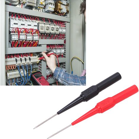 Sonde de test de 1,00 mm avec pointe de stylo rouge et noire, fil anti-perforation prise jack/broche de 4,0 mm connecteur pour pièces automobiles 26.010 (1/5)