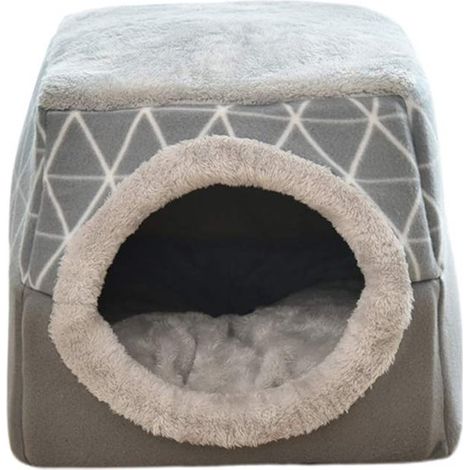 Caseta para perros, Caseta plegable para gatos, Refugio para roedores, Caseta cerrada para perros, 383834cm, perros y cobayas, Gris (1/5)