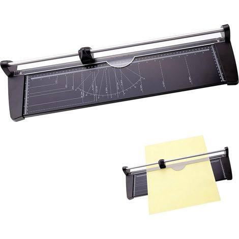 Papierschneider, A2-Papierschneider, Schneidkapazität 10 Blatt Mit verschiebbarem Schneidkopf und präziser Skala für Bastelpapier, Etiketten, Fotos und Karton (1/5)