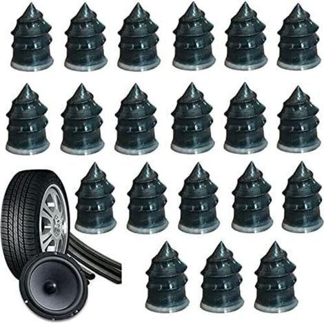 Lot de 20 Clous en Caoutchouc pour Réparation Rapide de Pneus Voiture et Moto – Longueur 6,8 x 12,7 cm – Compatible Tous Types de Pneus