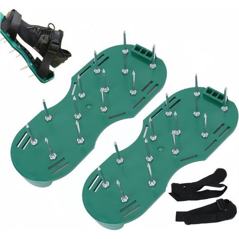 Sandales aérateur de pelouse – 26 clous en plastique ABS – Amélioration de la qualité du sol – Chaussures ajustables pour aération