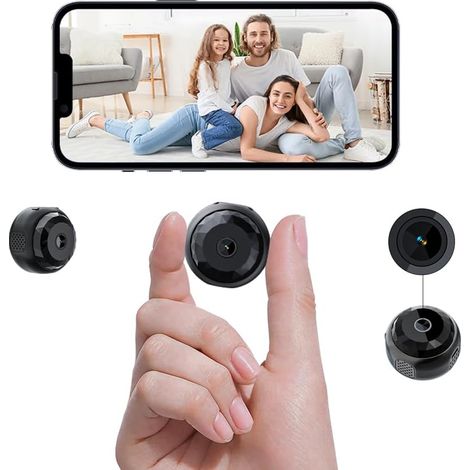 JSSEVN-Cámara espía inalámbrica oculta, pequeña cámara Full HD 1080p, cámara con visión nocturna y detección de movimiento, cámara de vigilancia para seguridad del hogar.