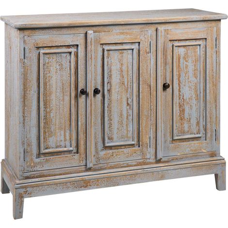 Credenza vintage 3 ante in legno finitura anticata 120x40x115 Heloise