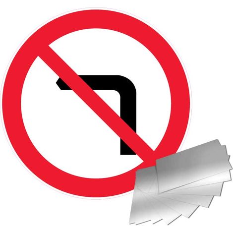 Panneau interdiction de tourner a gauche - Alu Ø300mm - 4010885