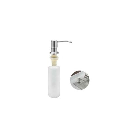 Dispenser di sapone da lavello da cucina, 350 ml, in acciaio inox, con dispenser di detersivo integrato, ricaricabile e con pompa girevole a 360° (acciaio inox) - Crezuo