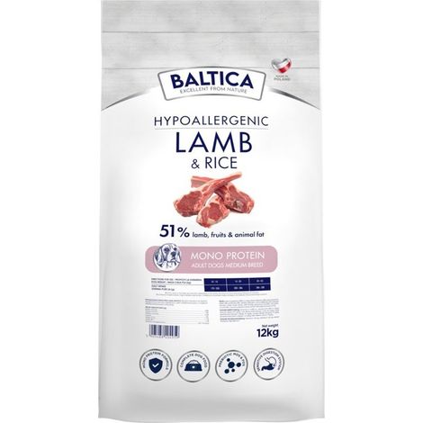 BALTICA NUTRACEUTIC Hypoallergénique Agneau et Riz M 12 kg (1/2)