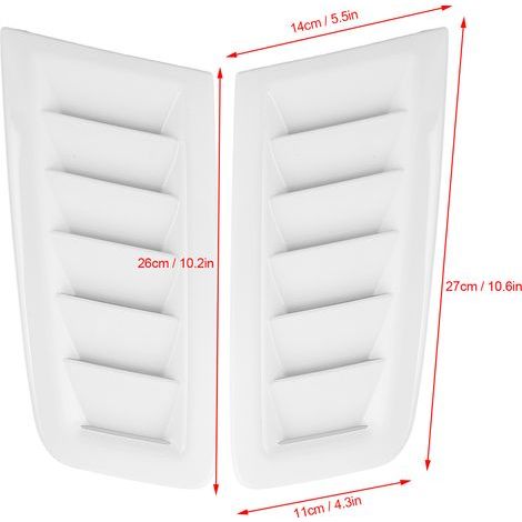 Ejoyous 2pcs Universal Air Enting Schaufel, Bonnet Ventilation Ventilation Ouvertures pour le Capot dans le Style RS MK2 (1) (1/5)