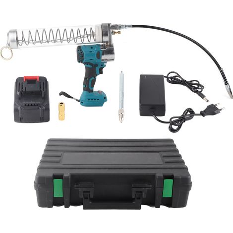 Pistolet à graisse électrique sans fil à batterie lithium, étanche à l'huile, graisseur puissant AC 80-240V avec prise UE, outil de lubrification professionnel (1/5)