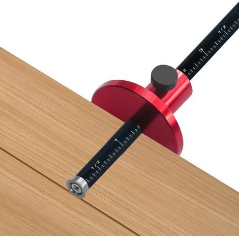 Jauge De Traçage De Roue, Jauge De Marquage De Travail du Bois De Style Européen en Alliage D'aluminium, Outil De Traçage Parallèle à Mortaise pour Le Travail du Bois (1/5)