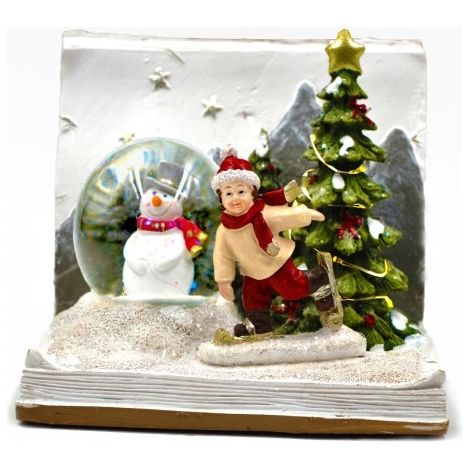 Paesaggio Decorazione Casa Natalizio Natale in Resina con Luce 11 x 15 cm (1/2)