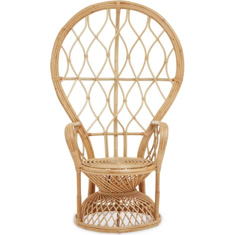 Interiors by Premier Brown Natural High Back Rattan Peakcock Chair, Rattan Arm Chair, Rattan Patio Chair for Home, Garden (1/5)