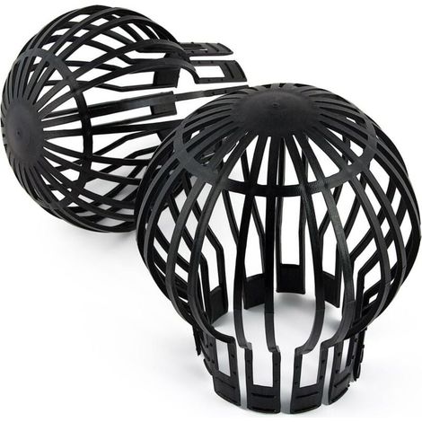 Lot de 2 protections de gouttière - 11 cm - Noir (1/4)