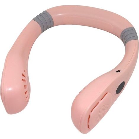 Ventilateur de cou avec écran LED, 3 vitesses, batterie 5000 mAh, pliable, rechargeable sans fil, mini ventilateur portable, rose (1/2)
