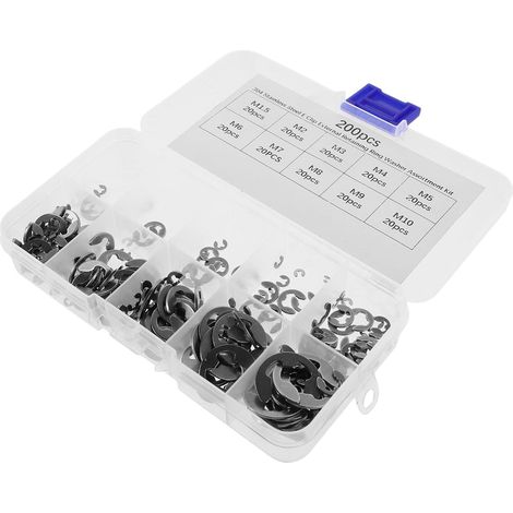 Assortiment de Circlips Externes en Acier Inoxydable, 10 Modèles (1/5)