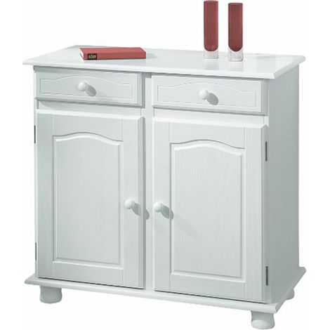 Bahut Bas LOVI Teinté Blanc, Dim : 43 x 88 x 87 cm -PEGANE-
