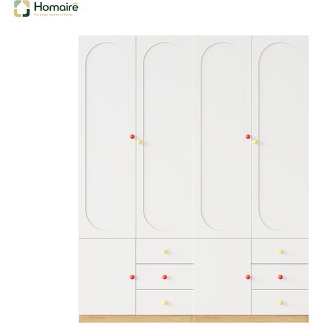 Colonnes de rangement avec tiroirs, blanc, en blanc bois 160 x 50 x 200 cm HOMAIRE (1/5)