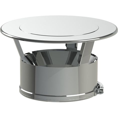 Chapeau plat inox Duoten 130-180 – Résistant à la corrosion – Pour gaz, fioul, charbon, bois et granulés – Installation chauffage