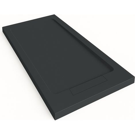 Duschwanne Steen mit Rahmen Farbe Schwarz RAL 9005 80x150cm Abdeckung in Schwarz (1/4)
