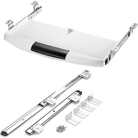Tastaturablage unter dem Schreibtisch, versteckte Schublade, verschiebbarer Tastaturhalter, weißer Tastatur-Organizer (1/5)