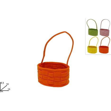 1 Pezzo Cestino Pasquale Pasqua Ovale 18 ,5 cm 4 Colori (1/2)