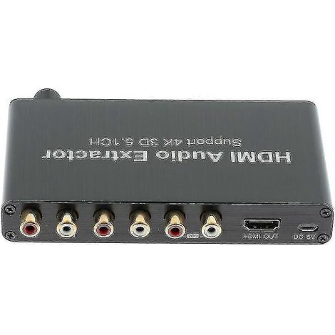 Répartiteur audio HDMI pour décodeur 4K 3D 5.1 canaux avec adaptateur de sortie coaxiale/3,5 mm. (1/5)