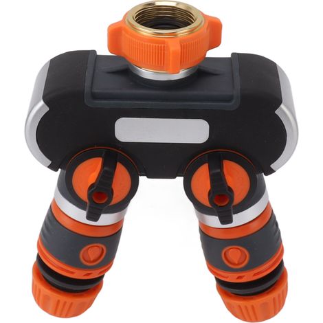 Adaptateur répartiteur de robinet 1 entrée 2 sorties, répartiteur de tuyau haute pression à 2 voies pour le nettoyage de véhicules et le jardinage extérieur (1/5)
