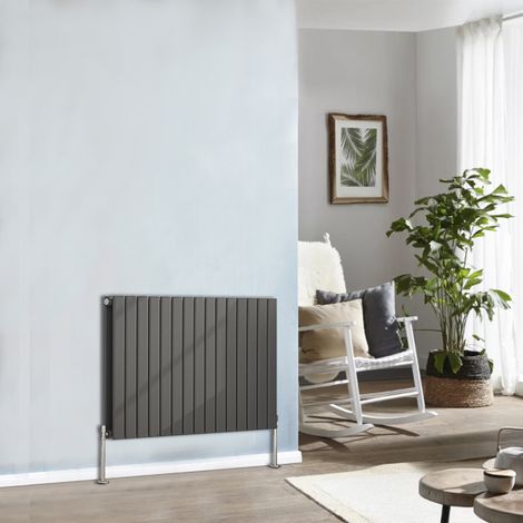 NRG Designer Radiator Flat Panel Central Heating Rads Anthracite Horizontal 600x1020mm Double