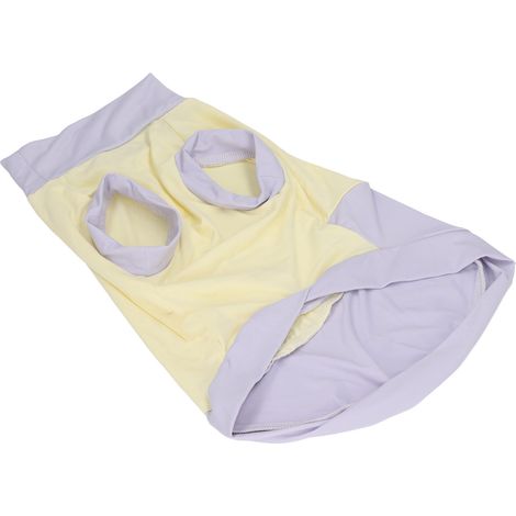 Débardeur de protection solaire pour chien, vêtements d'été doux, respirants et tendance pour chiot, t-shirt sans manches jaune et violet taille M (1/5)