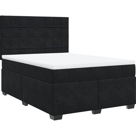 Maison Exclusive - Boxspringbett mit Matratze Schwarz 160x200 cm