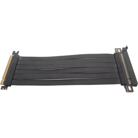 Flexibles PCIe 3.0 x16-Verlängerungskabel (180°), verstärkte Abschirmung für Grafikkarten, 50 cm lang, schwarz