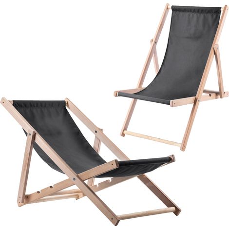 Transat de Plage, Construction en Bois Durable, Design Écologique, Bleu (1/5)