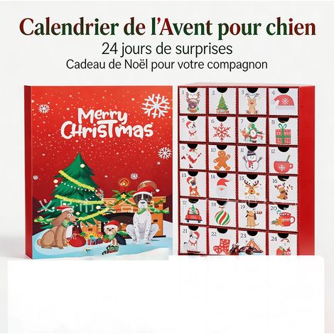 Calendrier de l'Avent DIY à Remplir - 24 Tiroirs Vides Personnalisables pour Chien, Coffret Noël Chien, Cadeau Animal de Compagnie, Compte à Rebours 24 Jours (1/5)