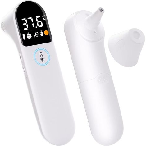 Stirn- und Ohrthermometer für Babys und Erwachsene – Fieberalarm – Messung der Lebensmitteltemperatur – Hohe Genauigkeit – LCD-Bildschirm – CE- und ISO13485-zertifiziert – Speicher für 32 Messwerte (1/5)