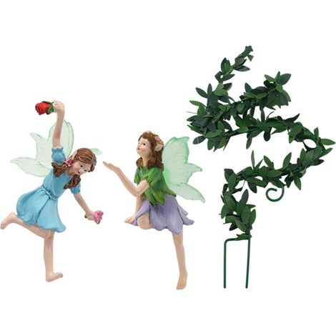 Fées pour Jardin féerique Sculpture Lumineuse Décor de Pot Fleurs Ornements en Résine pour Jardin Féerique pour cour pelouse porche patio balcon extérieur bac surélevé (1/5)
