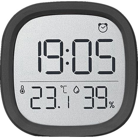Réveil numérique LCD avec thermomètre, alarme, veilleuse, fonctionnement silencieux, japonais et coréen, simple - 301 noir english (1/5)