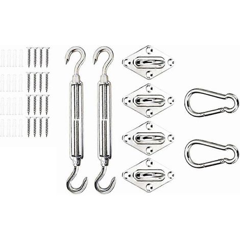 Fixations pour auvent, acier inoxydable, fixations de suspension carrées. (1/4)