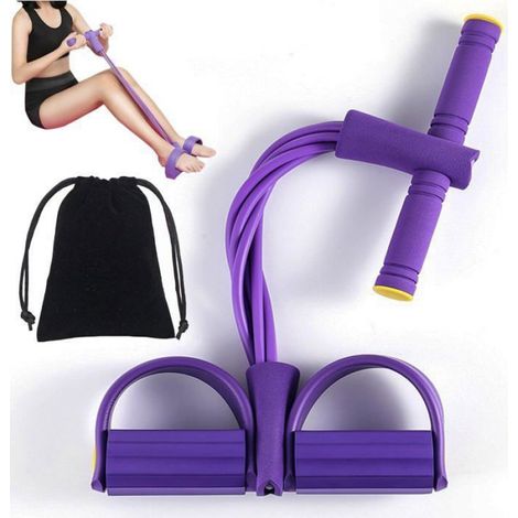 Corde De Tension - 4 Tubes En Latex Élastique - Pour Musculation Abdominaux Bras Jambes - Yoga Fitness Maison - Lot De 1 (1/5)