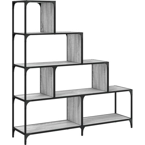 Libreria 4 Ripiani Armadio per Libri Grigio Sonoma 139x33,5x149 Legno Multistrato (1/4)