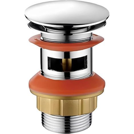 Chrom-Messing-Pop-up-Abfluss G1 1/4" BSPP (40 mm) für das Badezimmer, korrosionsbeständig, für Waschtischbecken (Becken mit Überlauf) (1/5)