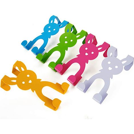 Crochet de Porte - Fer - Compatible Épaisseur 19 mm et 38 mm - Sans Perçage - Pour Manteaux Serviettes Vêtements - Lot de 5