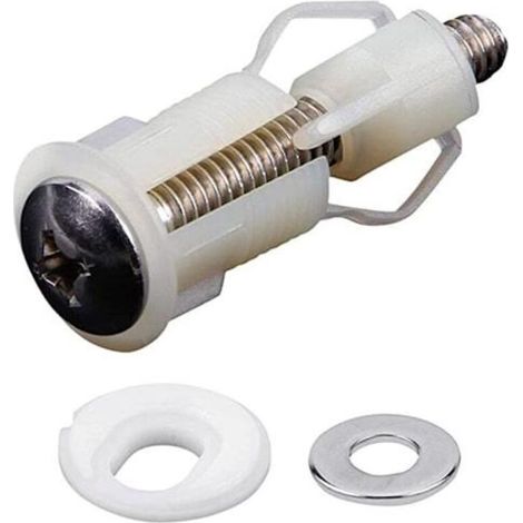 Montage rapide et facile du siège de toilette : support de siège de toilette, charnières, vis, charnières à montage supérieur (vis et écrous inclus).
