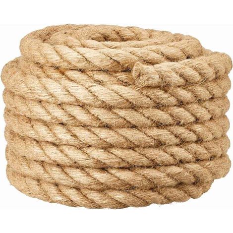 Corde de barrière 20 mm pour rampe d'escalier/balcon, corde de tir à la corde, balançoires, bateau et ascenseur, combat en salle et escalade, 20 mm x 10 m, beige (1/5)