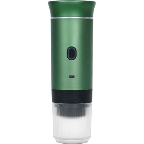 Cafetière portable de voyage, cafetière à piles, machine à expresso à une tasse pour camping, voiture, camping-car, randonnée, bureau, essentiels de cuisine, sans fil (vert) (1/5)