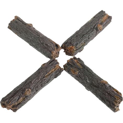Lot de 4 Souches d'arbre Décoratives en Résine Réaliste, Mini Sculptures de Jardin, Décorations de Micro-Paysage pour Terrariums, Maisons de Poupées et Jardins Paysagers (1/5)
