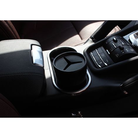 Lot de 2 mini-porte-stylos/boîtes à monnaie/supports poubelle/supports pour voiture en PVC noir (1/2)