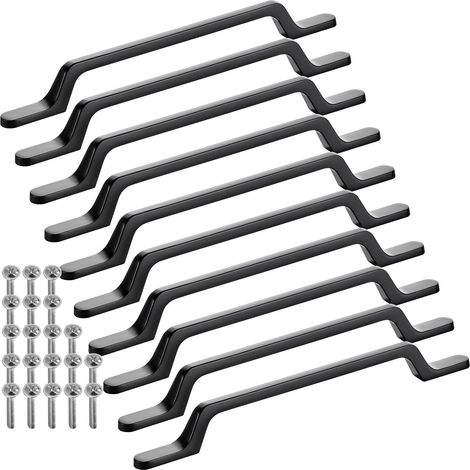 SO-TECH - Poignée de meuble BLACKLINE Gris - Entraxe 160 mm - L226 mm - Aluminium mat - Noir mat - Lot de 10 (1/4)