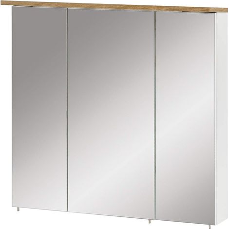 Schildmeyer Padua Armadio con Specchio, Bianco/Rovere, 70,5 x 16 x 72,3 cm (1/5)